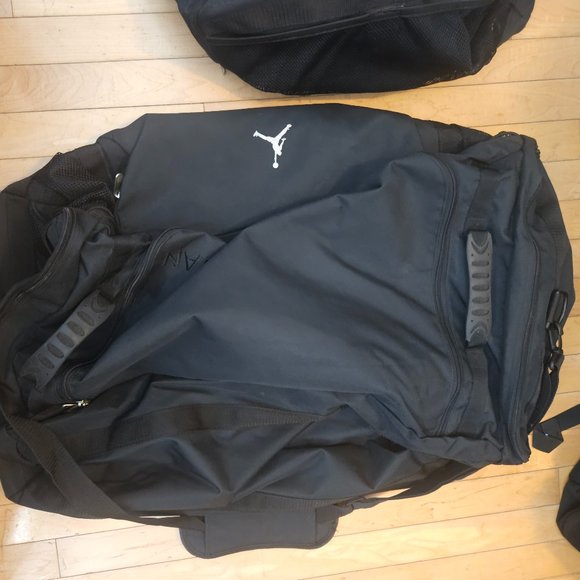 Two Jordan Oversized Duffel Bags w/ Hide Away Backpack Straps